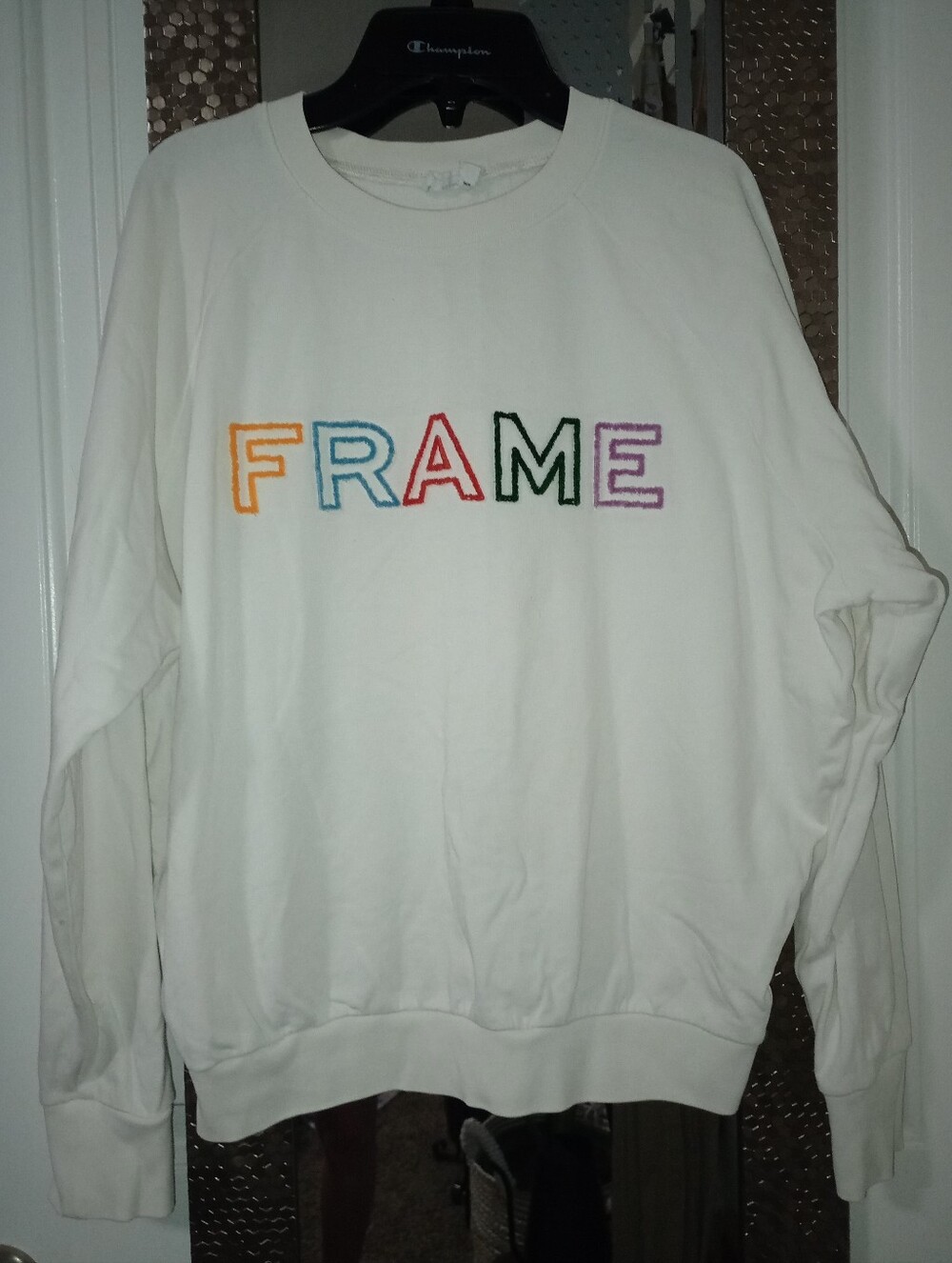 Frame Fuzzy Color Logo Crewneck Sweatshirt - Picture 2 of 7